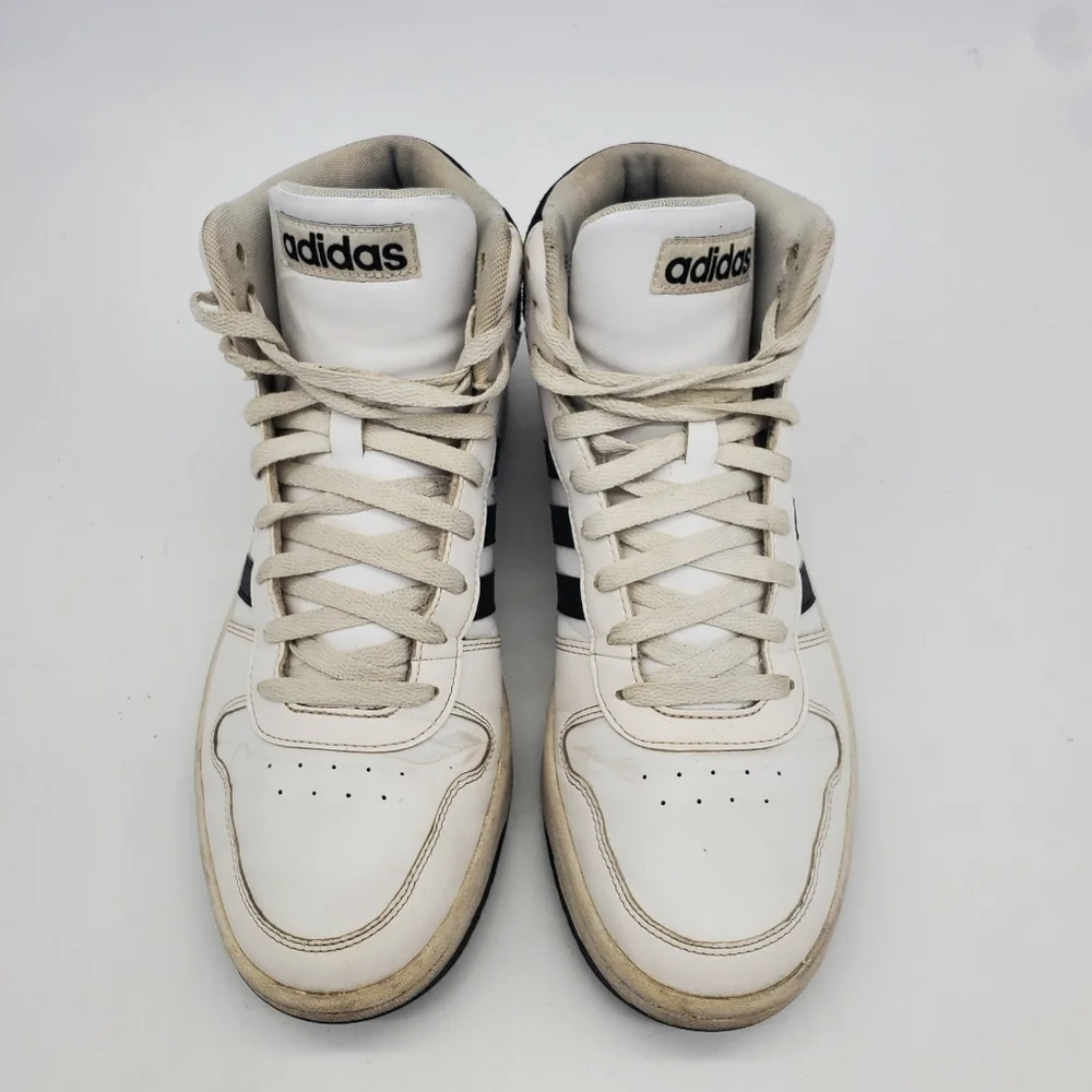 Adidas Shoe Mens 10.5 Neo Hoops 2.0 BB7208 White Black Casual Sneakers